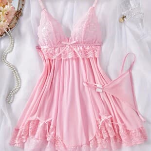 Sexy Nightgown Set eBay 2026 Women's Viral Hot Style Sheer Adult Lingerie Set Factory Supply