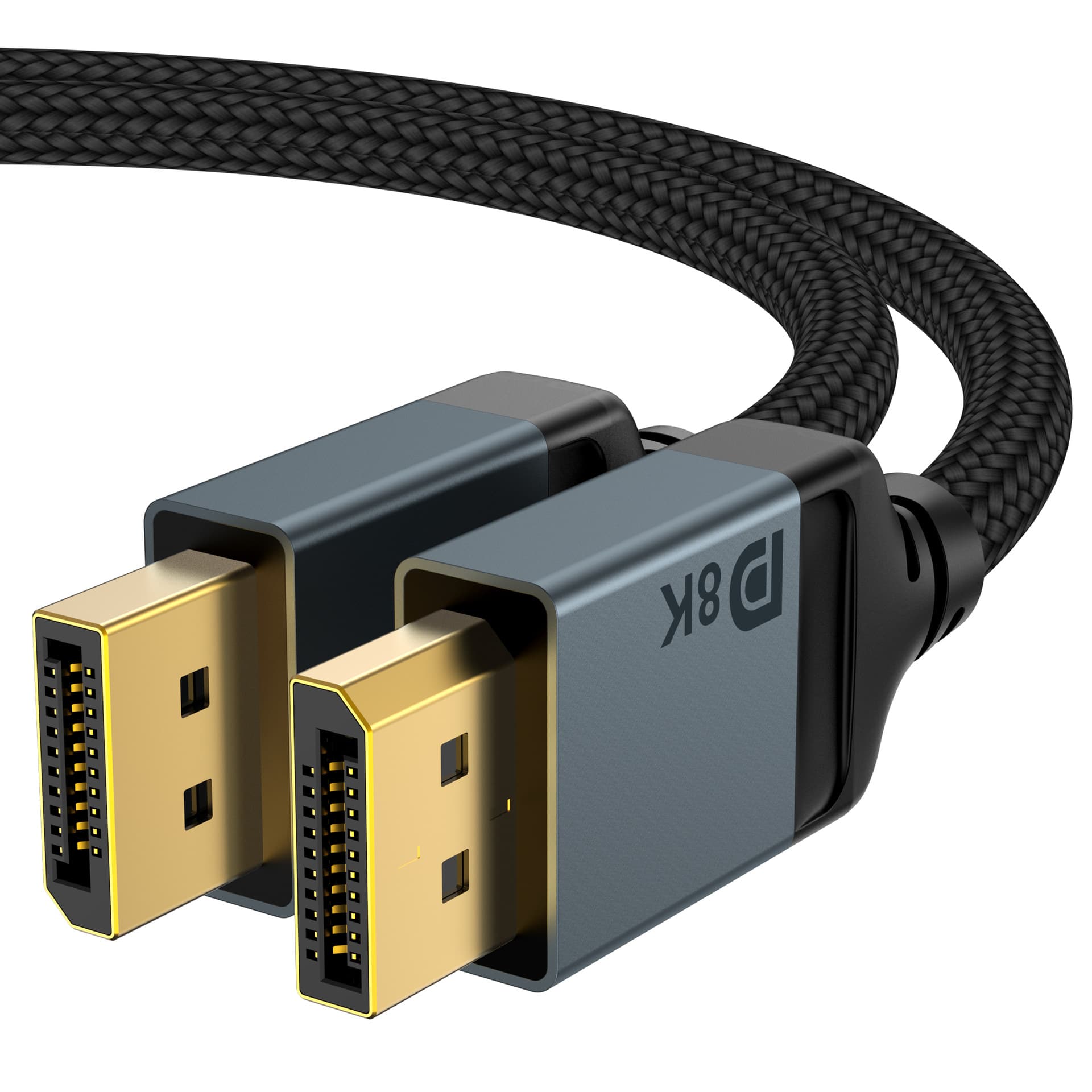 DP (DisplayPort) high-definition cable, male to male, 8K 1.4 version, for connecting computer monitors with DisplayPort interfaces.