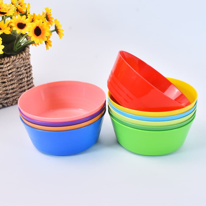 Manufacturer's new PP bowl round household kitchen tableware soup bowl thick and durable color plastic bowl wholesale
