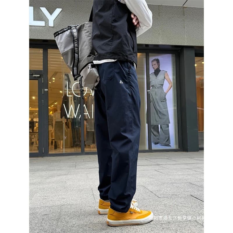 Navy Triangle Logo Pants Men's Early Fall New American Soft Shell Waterproof Windproof Quick-Dry Cargo Pants