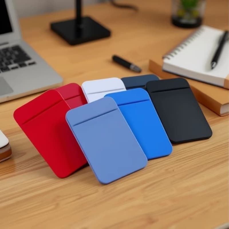 RFID-enabled Lycra fabric SIM card holder, elastic fabric SIM card sleeve, 3M adhesive backing, Lycra.