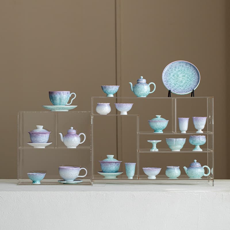 Kiln Transformation Crystalline Glaze Ceramic Teapot Lid Bowl Ice Flower Kung Fu Tea Set Master Cup Tasting Cup Tea Cup Coffee Cup