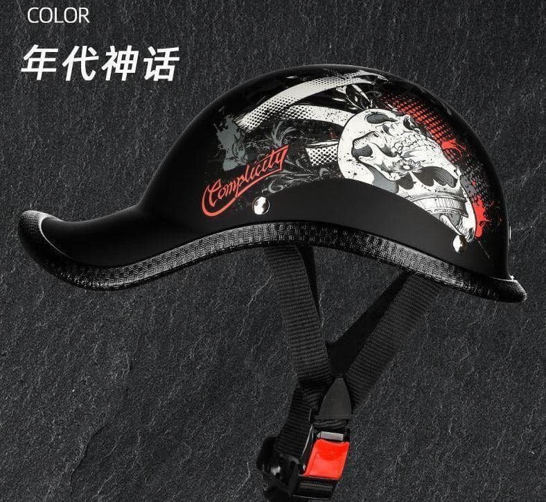Motorcycle Summer Helmet Harley Retro Half Helmet Universal Flip-Up Helmet Electric Vehicle Unisex Ultra-Light Cruiser Half Helmet