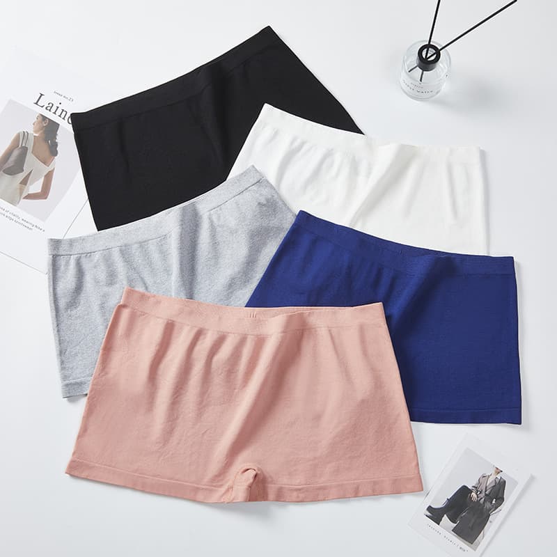 Cross-border Temu Hot-Selling Women's Boxer Briefs High Elastic Comfort Seamless Mid-Waist Export Four-Corner Shorts Wholesale