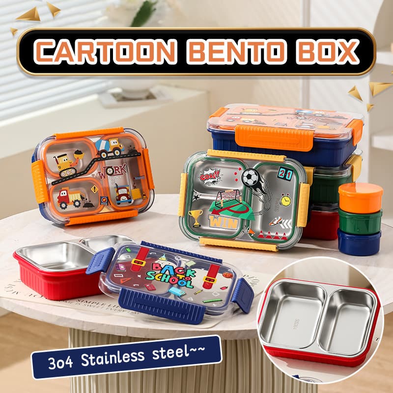 Sealed Stainless Steel Lunch Box for Elementary School Students, Cross-Border Hot-Selling Kids Bento Box, Divided High-Temperature Resistant Meal Box for Office Workers