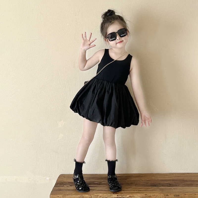 Girls Dress Summer New Fashionable Little Girl Backless Cross Vest Dress Baby Princess Dress Summer Wear