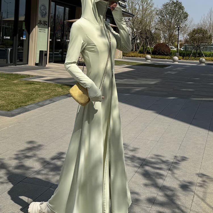 2025 Summer New Long Full-Body Sun Protection Women's Slim Ultra-Long Outdoor Professional UV-Protective Thin Jacket