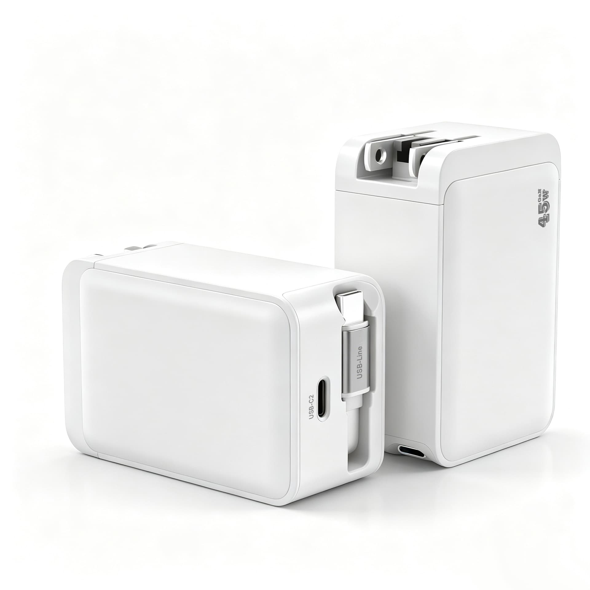 Cross-border bestseller PD 45W retractable cable charger compatible with iPhone 16, GaN 45W charging head, factory wholesale
