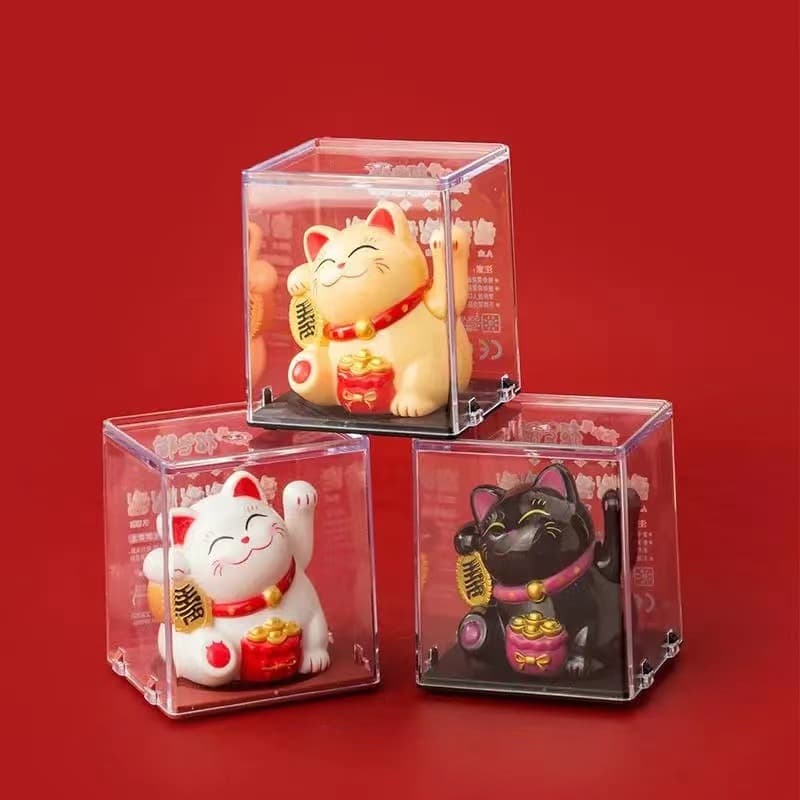 New waving Maneki-neko car decoration, solar-powered automatic waving, creative gift for home, cashier counter, or store opening