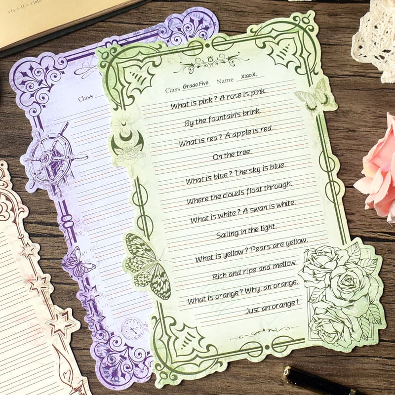 High-end European Retro English Hard Pen Calligraphy Paper, Four-line Grid for Student Practice and Word Writing