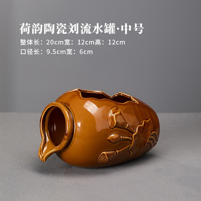 Ancient Style Clay Fish Tank Water Flow Pot for Aquarium, Garden Flower Pot, Hydroponic Water Basin, Fish Pond Water Circulation, Fortune Attracting