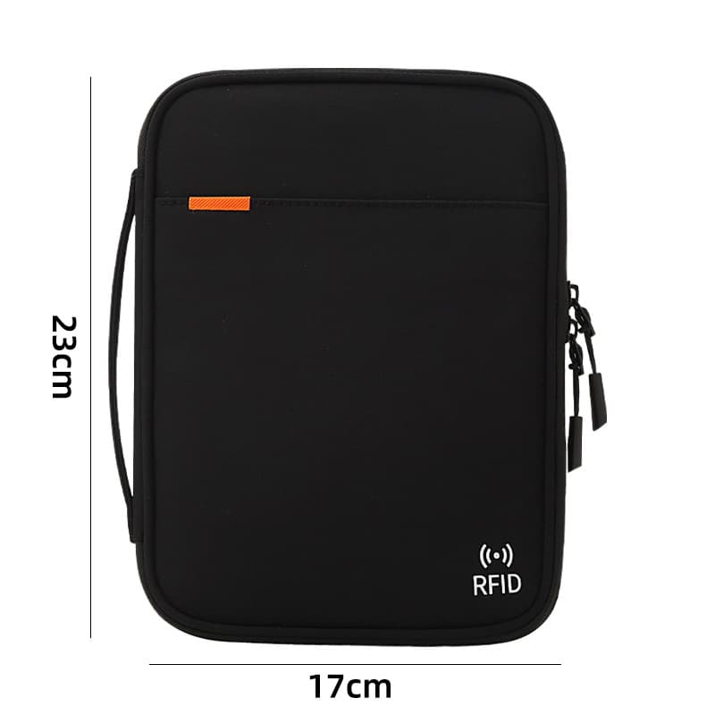 Taslon Anti-Theft RFID Blocking Card Wallet Multi-Function Passport Holder Portable Business Organizer Waterproof Document Wallet