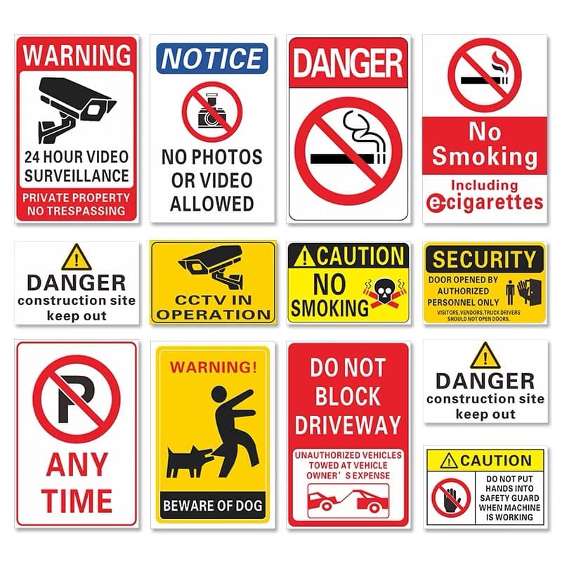 Export Safety Sign Warning Sign Aluminum Stainless Steel Material Identification Sign STOP Wholesale