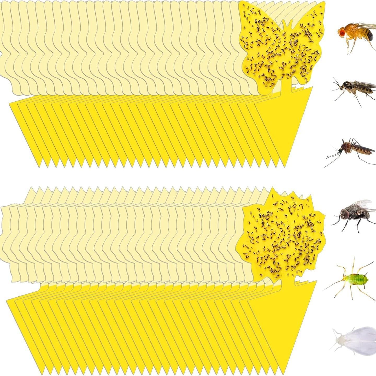 Cross-border Butterfly Double-sided Shaped Sticky Insect Boards in Stock, New Insect Traps, Flower-shaped Insect Traps, Yellow Sticky Boards