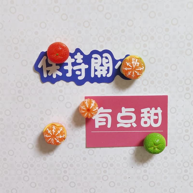 Lifelike Orange Fridge Magnets Creative 3D Magnetic Stickers Kitchen Home Decorative Accessories
