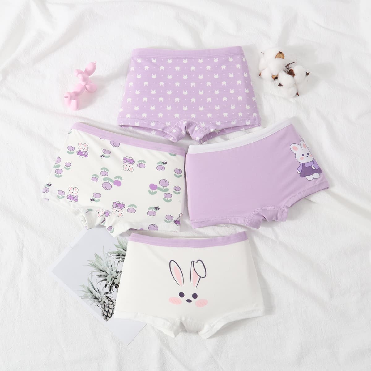New Children's Pure Cotton Underwear for Girls, Baby Boxer Briefs, Breathable Cotton, Small to Large Sizes, Girls' Boxer Shorts