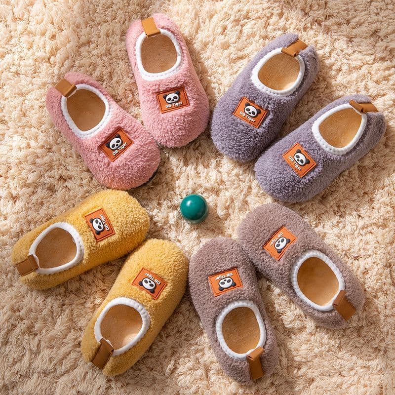 New Style Children's Cotton Slippers Home Floor Boys and Girls Baby Cotton Shoes Autumn Winter Thick Anti-slip Warm Quiet Sock Shoes