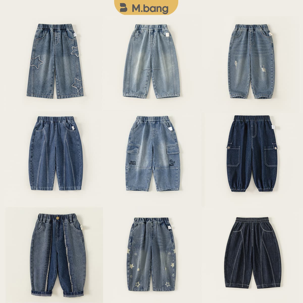 【Jeans Collection】Youbao Boys' Pants New Spring/Autumn Casual Long Pants Boys' Jeans