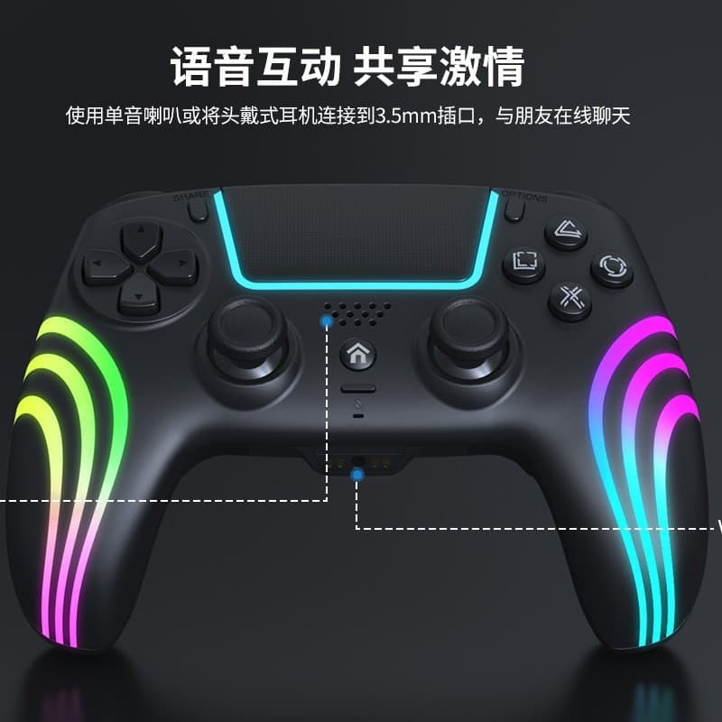PS5 Wireless Controller P5 Slim Bluetooth Controller with RGB Light Touch PS5 Pro Turbo Vibration PC Gamepad