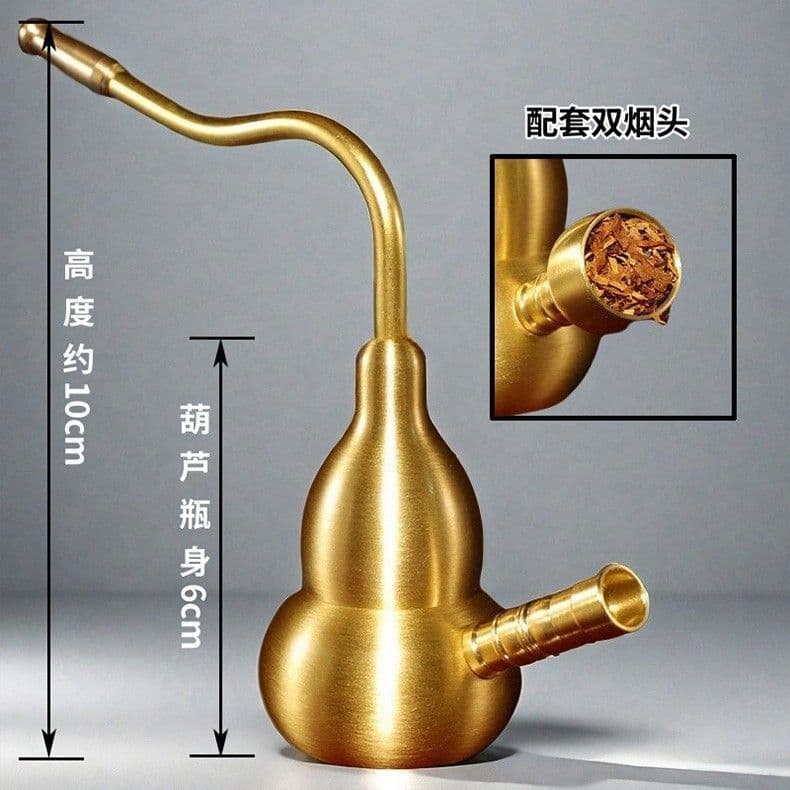 Brass Gourd Hookah Dual-Purpose Portable Dry Smoking Pipe Water Pipe Filter with Water Pipe Decoration