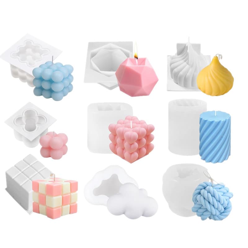 Cross-Border New Rubik's Cube Christmas Cloud Set DIY Scented Candle Decoration Silicone Mold Candle Making Kit