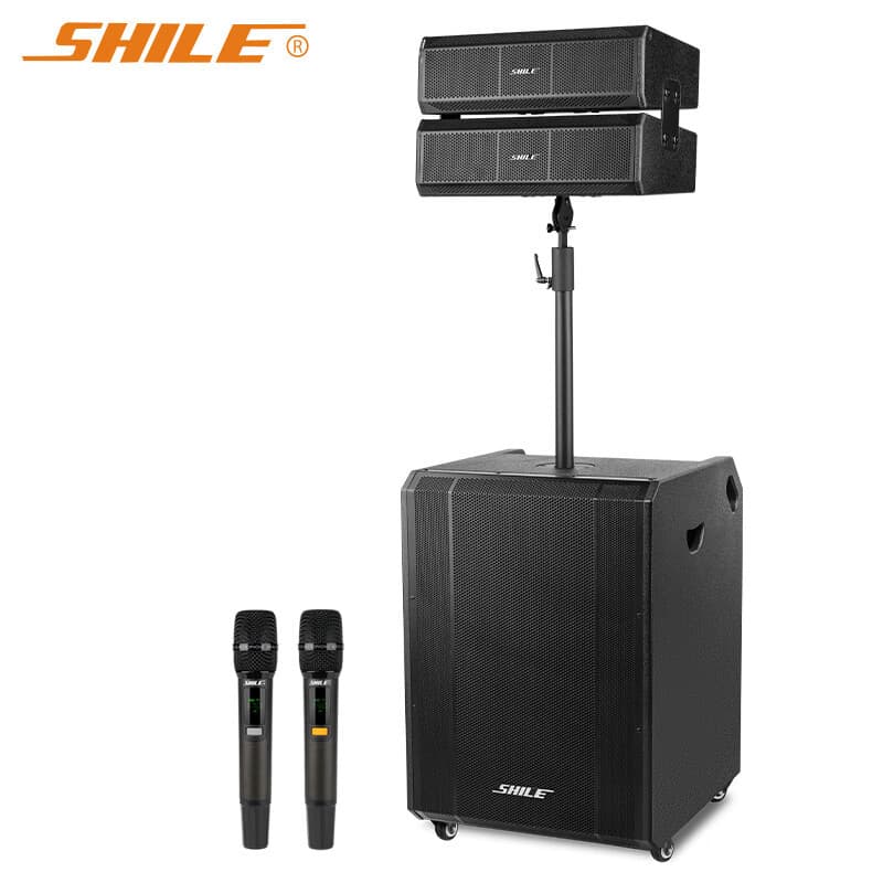 Shile SL-9 high-power 400W active mobile line array speaker outdoor stage speaker portable universal wheel