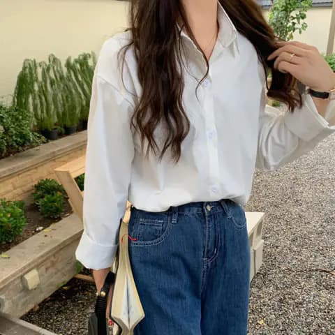 Factory Direct Stock White Blouse Women Spring Autumn New Casual Loose Inner Shirt Summer Thin Sun Protection Top
