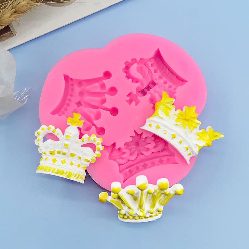 Fondant Chocolate Silicone Mold - Multiple Crown Princess Crown Shapes for Birthday Cake Decoration, Trendy Epoxy Mold