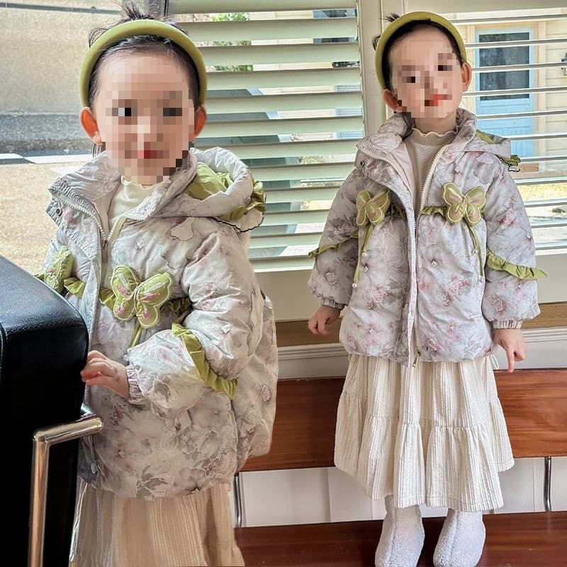 2025 Girls Cotton Coat with Fleece Lining Winter Princess Jacket New Baby Kids Cotton Padded Thick Winter Wear