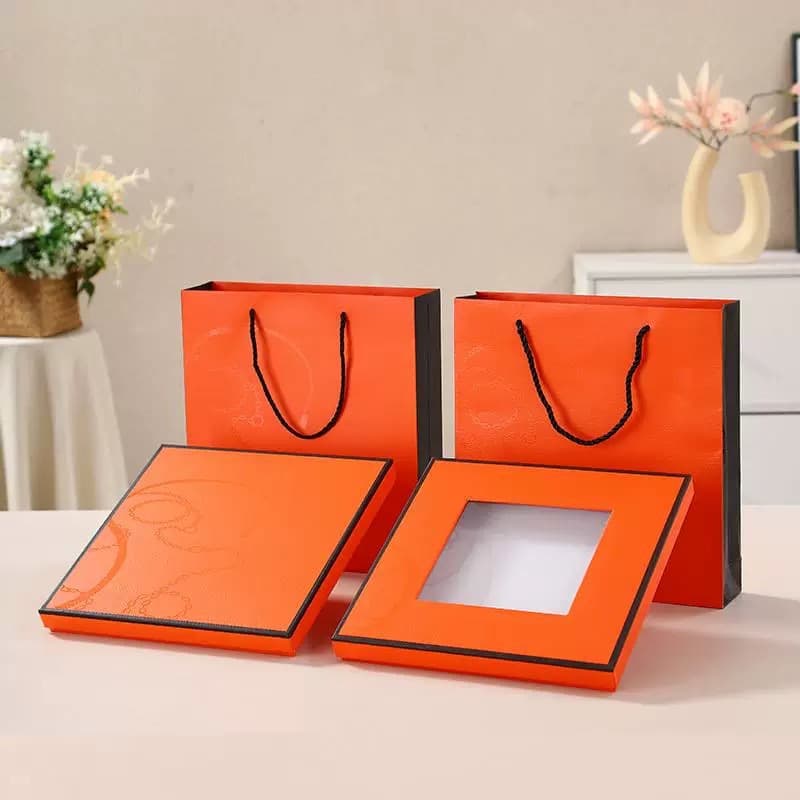 High-end gift box set, empty box, silk scarf, high-end gift box, birthday gift box, square scarf, headscarf, exquisite handbag.