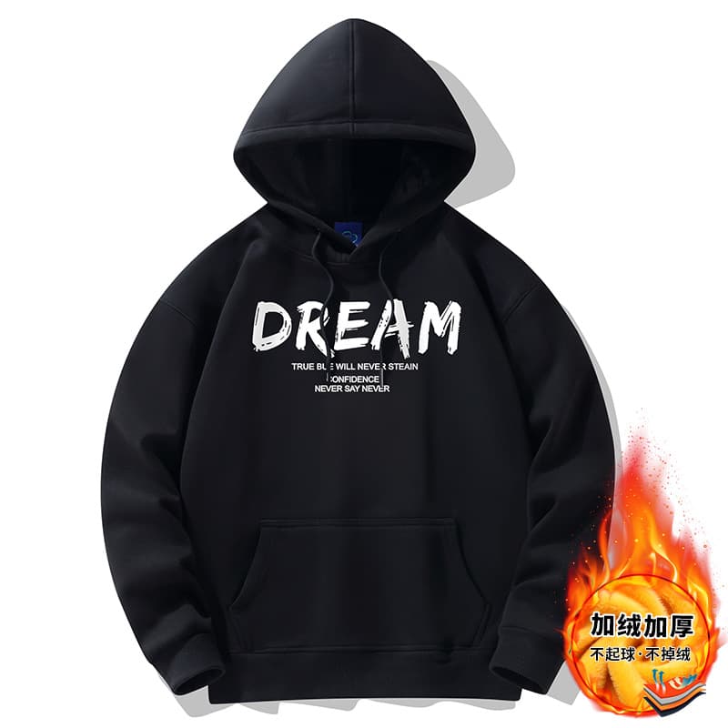 400g Drop Shoulder Winter Fleece Lined Thickened Hoodie Men's Hooded Plus Size Warm Hoodie Coat Couple Style