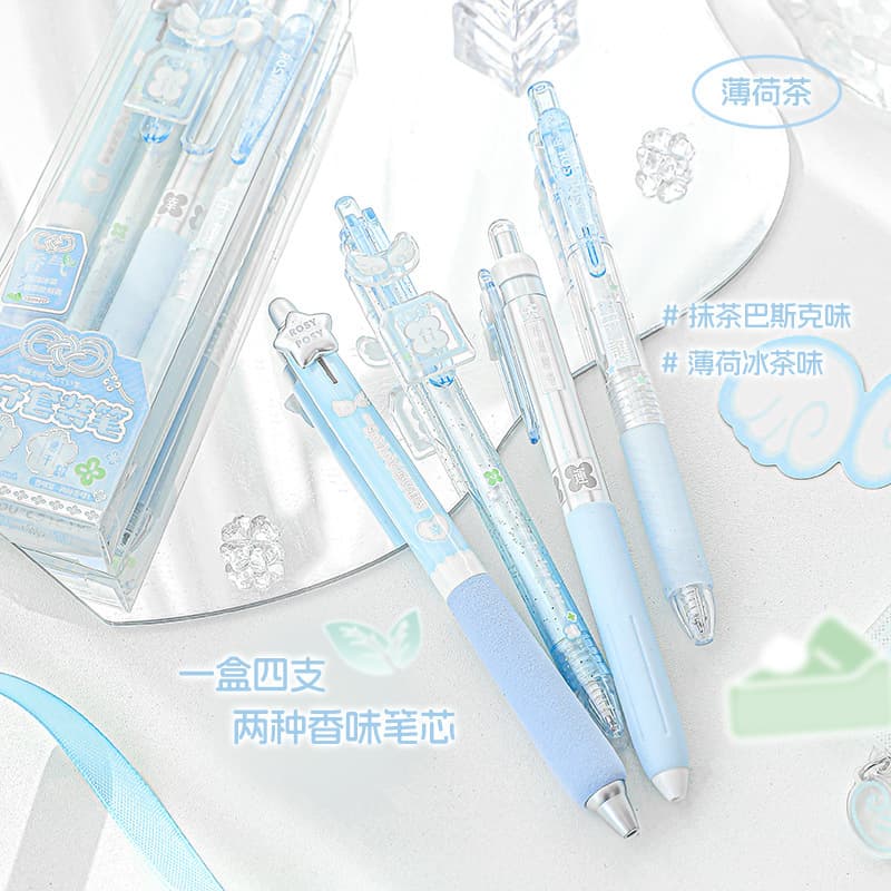 RosyPosy Soft Design Omamori Scented Gel Pen, Fresh Style Soft Grip ST Tip Quick-Dry Smooth Gel Pen