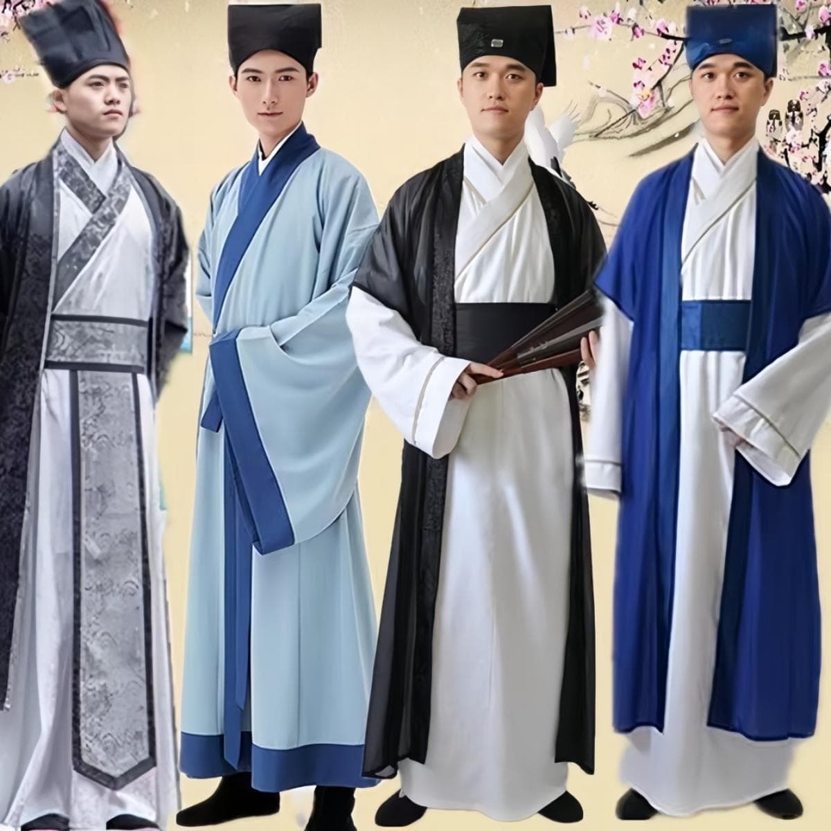 Ancient Hanfu men's Song Dynasty attire, Tang-style wealthy gentleman, knight-errant, private school ancient teacher, Chinese studies graduation class official robe.
