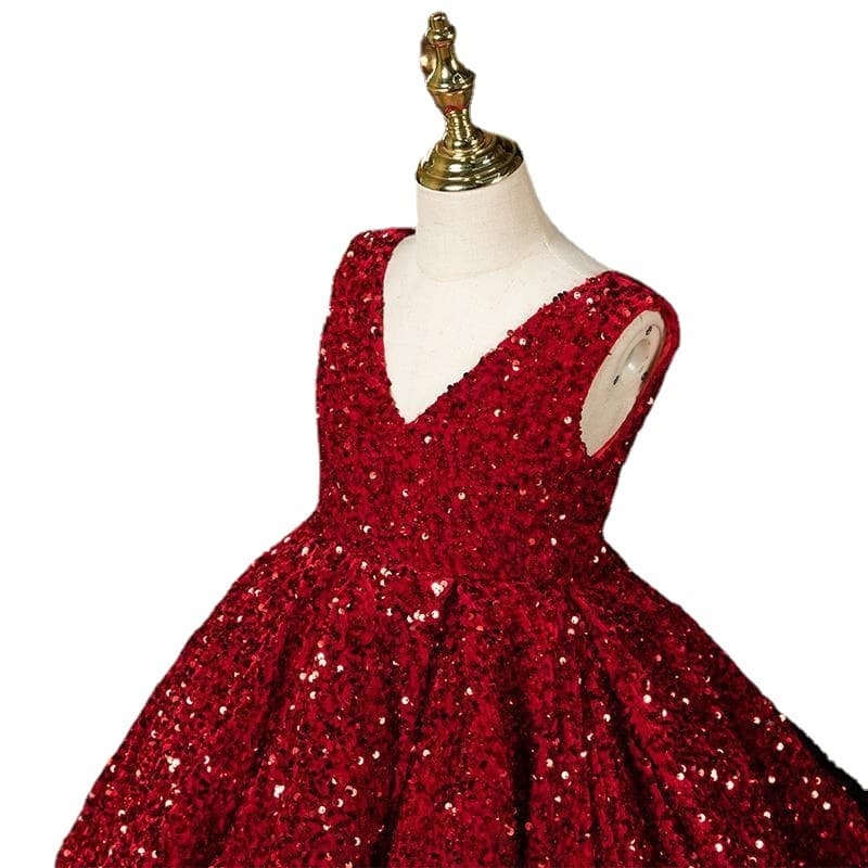 Girls Formal Dress Puffy Skirt 2026 New Autumn Children's Model Runway Piano Performance Outfit Flower Girl Birthday Dress