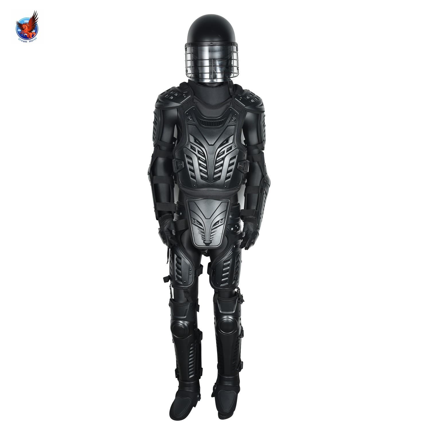 Mengma Black Impact-Resistant Flame-Retardant Protective Suit Riot Gear Law Enforcement Duty Set Anti-Riot