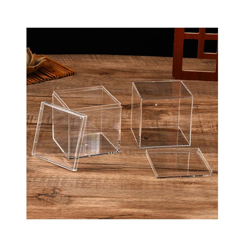 Acrylic Storage Box Plastic Transparent Square Display Box Gift Packaging Box for Cookies, Candy, Tea