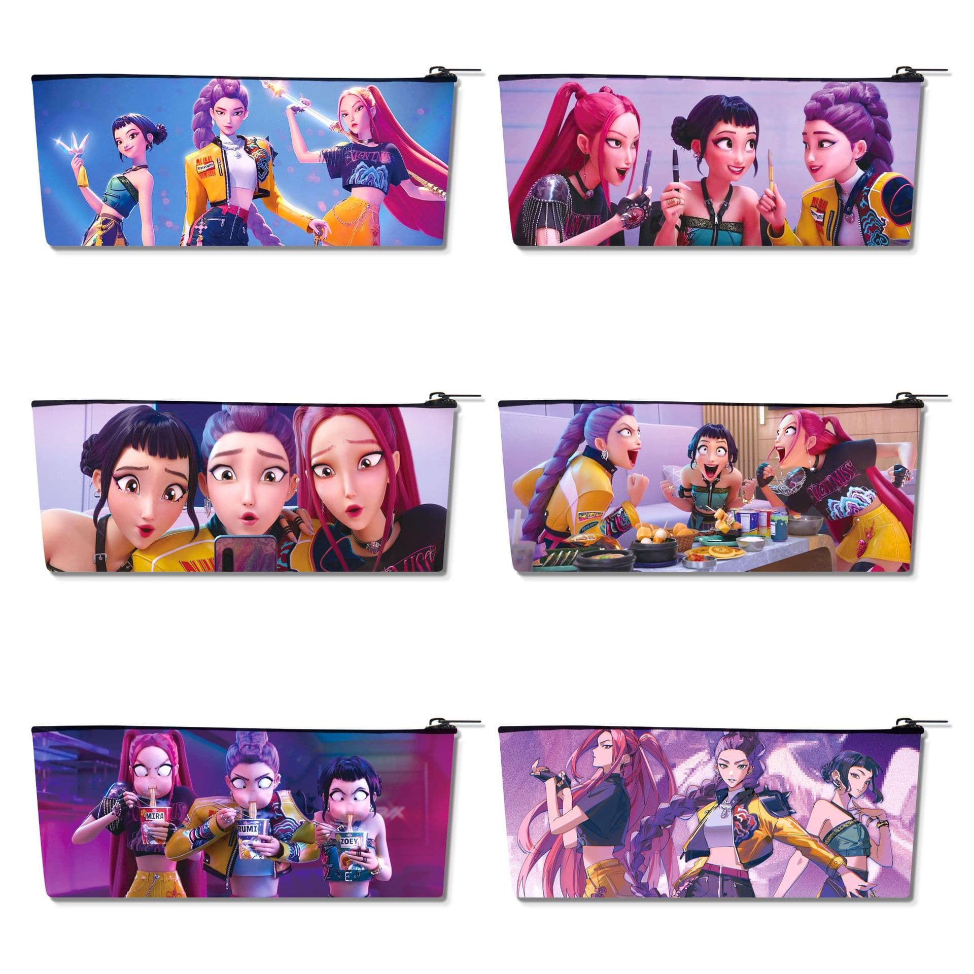 New Kpop Witch Hunter Pencil Bag Cute Student Large Capacity Stationery Bag PU Single Layer Storage Bag Cross-Border Wholesale