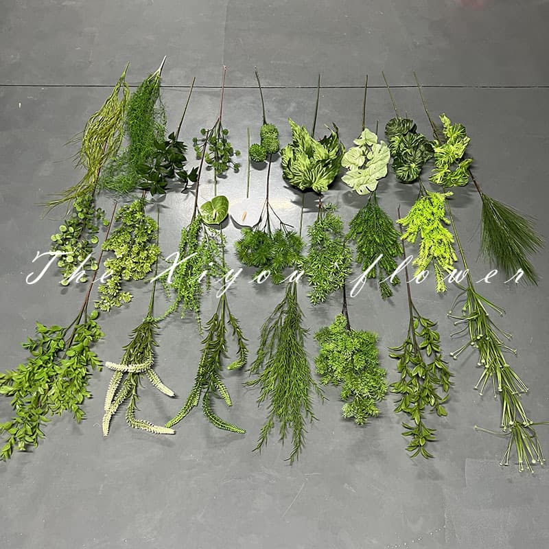 Plastic green plants, simulated green plants, wedding simulated leaves, hotel wedding decoration, floor arrangement, flower arrangement manufacturers