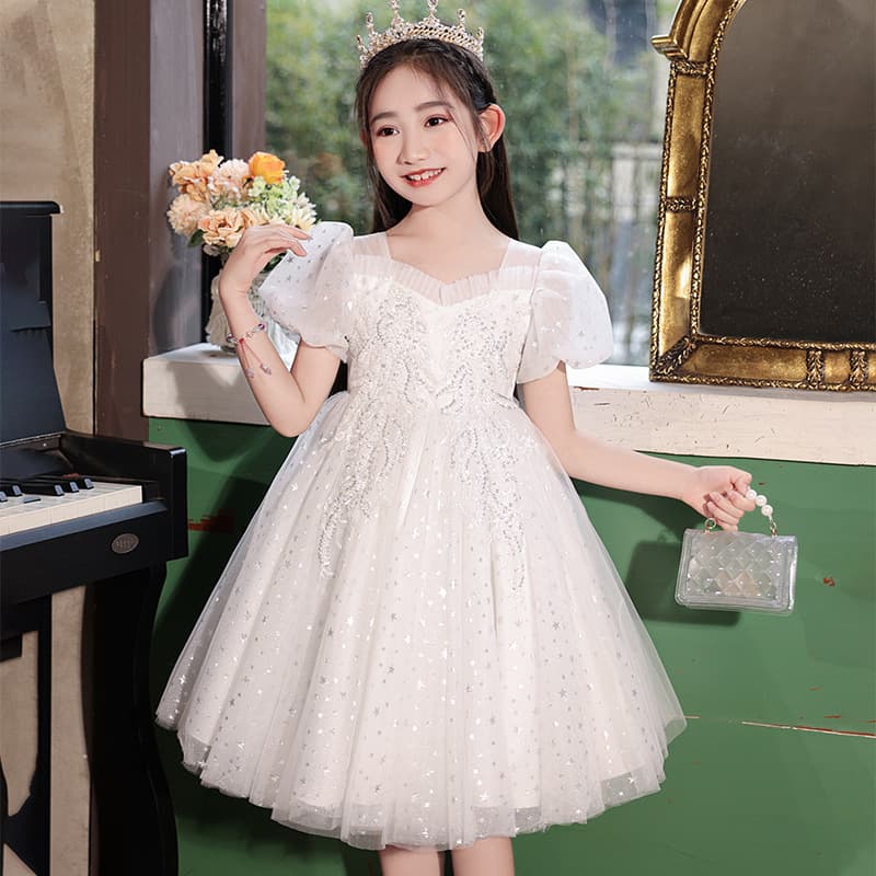 Princess Dress for Girls 2025 New Arrival Children's Summer High-End Luxury Gown Thin Dress Performance Dress