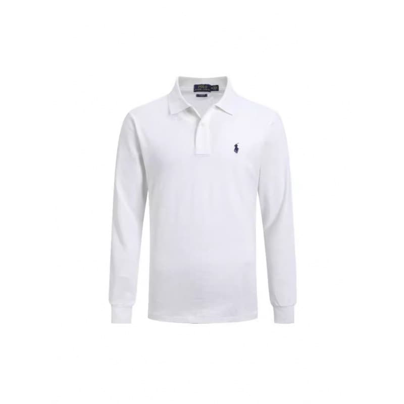 New Small Horse Logo Embroidered Collar Polo Shirt for Men Classic Polo Embroidery Business Casual Long Sleeve Polo Shirt