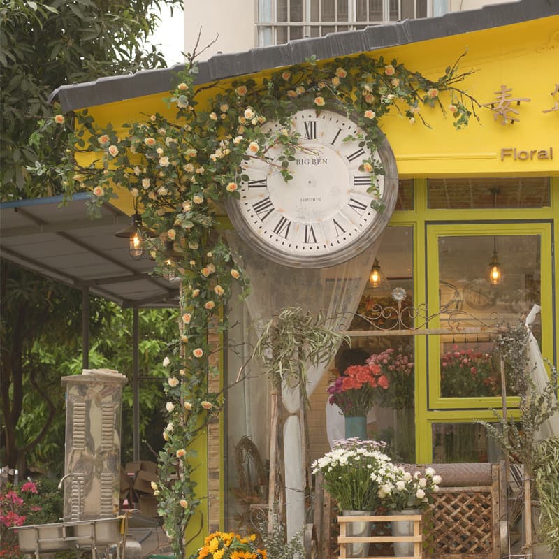 Indoor Air Conditioning Pipe Decorative Vine Artificial Rose Vine Green Leaf Faux Flower Vine Home High Simulation