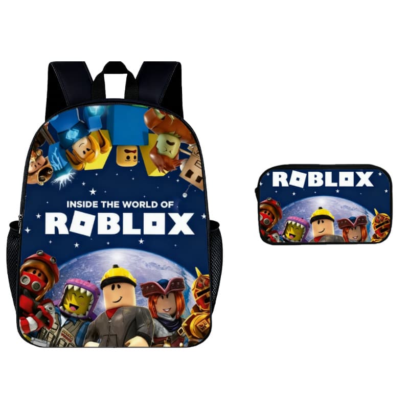 Cross-Border Best Seller ROBLOX Print Backpack and Pencil Case 2-Piece Set, Roblox Backpack, Drop Shipping Wholesale