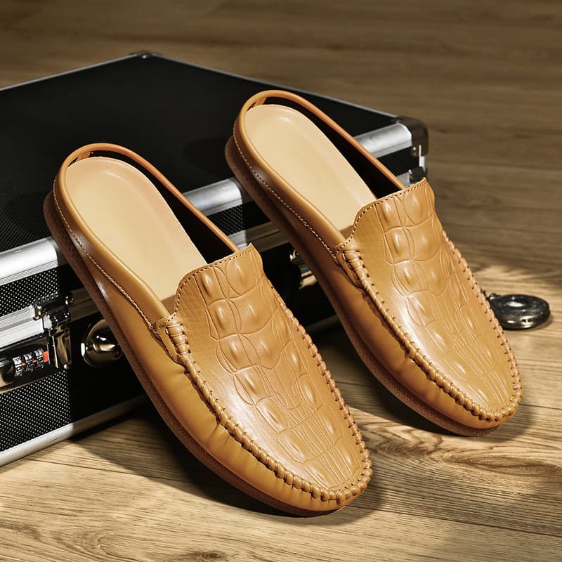 Cross-border Summer New Large Size Men's Closed-Toe Loafer Mules Slip-on Casual Driving Shoes Versatile
