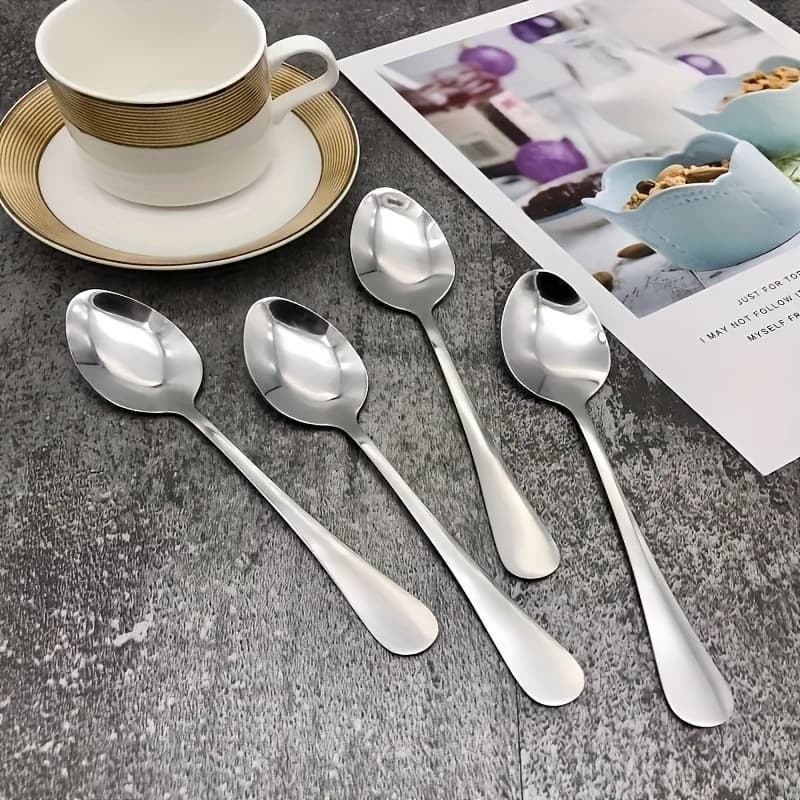 Manufacturer wholesales 1010 series stainless steel coffee spoons, high-looking dessert spoons, household cross-border hot-selling spoons of the same style