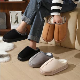 Cross-Border Trade Lace Ethnic Style Daily Lightweight Winter Cotton Slippers Men and Women Couple Outdoor Wear Warm Cotton Slippers
