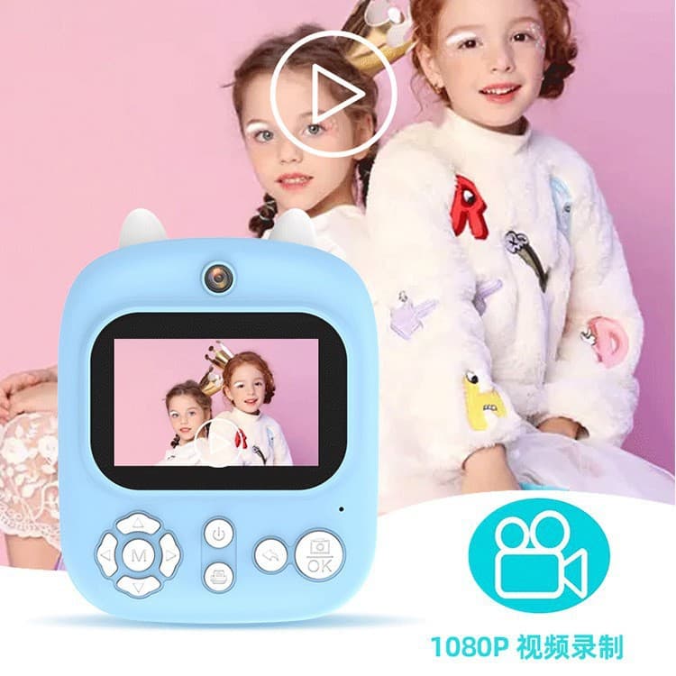Cartoon Children's Instant Camera P2 Mobile Phone Single Reflex Camera Toy Gift for Kids Print Photos Silicone Body Long Battery Life