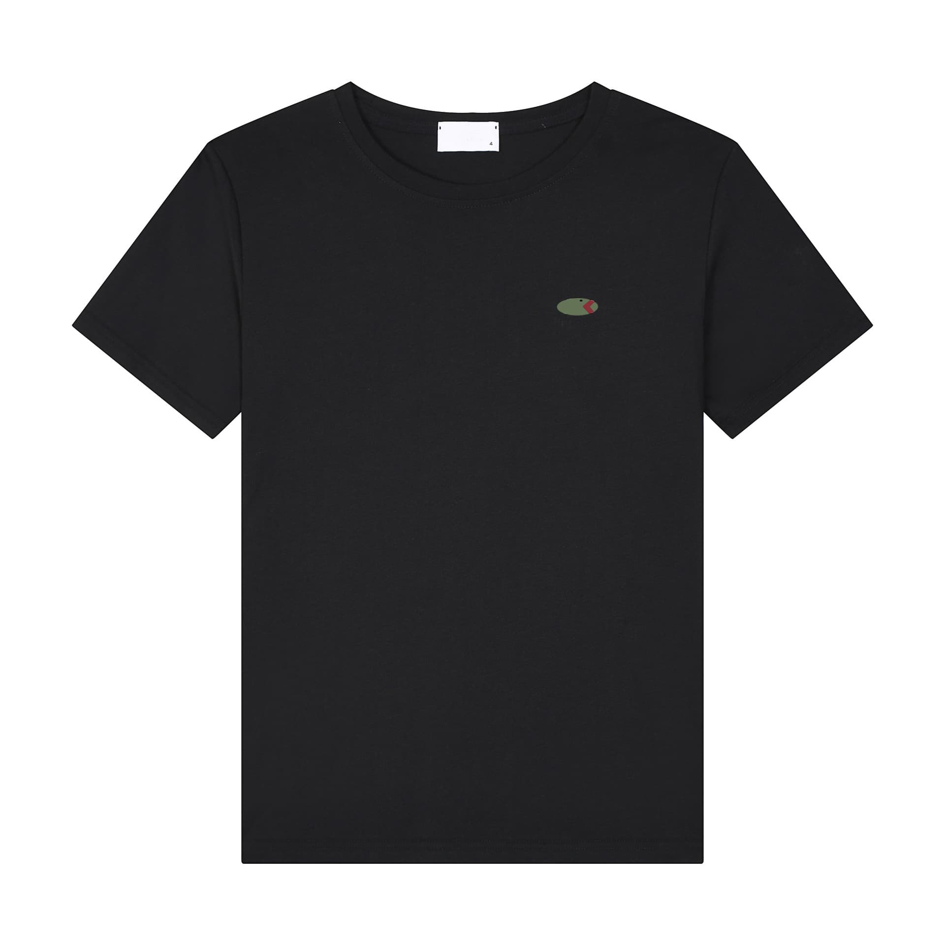 Cross-Border Hot Selling High Quality New French Fish Boy Men's Short Sleeve T-Shirt Round Neck Cotton Business Casual Solid Color T-Shirt