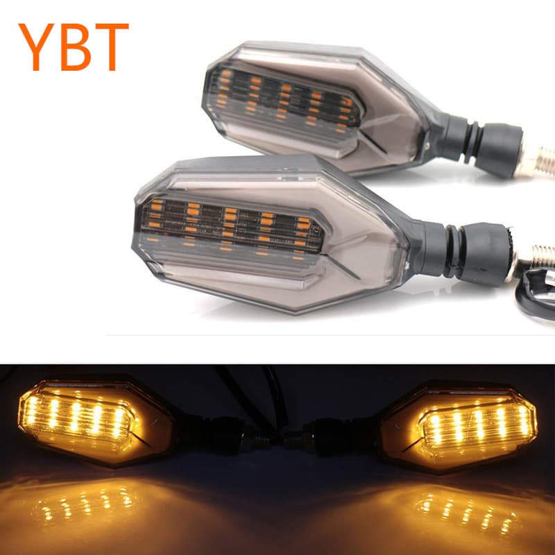 Motorcycle Accessories Modification Large Displacement Street Bike Fork U-Shape LED Dual Color Turn Signal Light Daytime Running Light