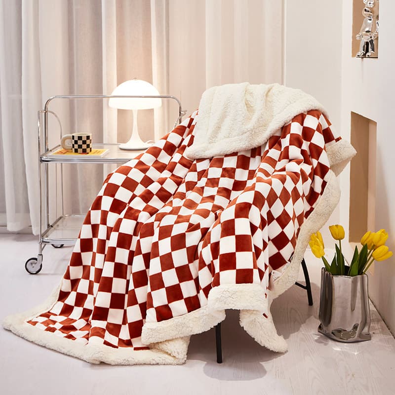 2025 new live-streaming hit, foreign trade cross-border e-commerce bestseller, minimalist autumn-winter lamb fleece warm throw blanket
