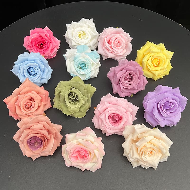 Artificial Rose Flower Head DIY Silk Flower Korean Wedding Large Round Ball Aisle Decoration Background Wall Fake Flower Silk Flower